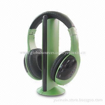 FM Wireless Stereo Headphones, Can Connect Directly with TV, PC, DVD, VCD, MP3 and MP4 Audio Source